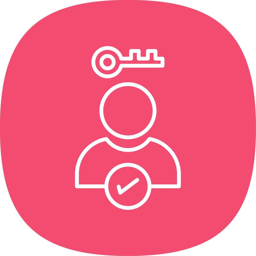 Authentication Line Curve Icon Design vector