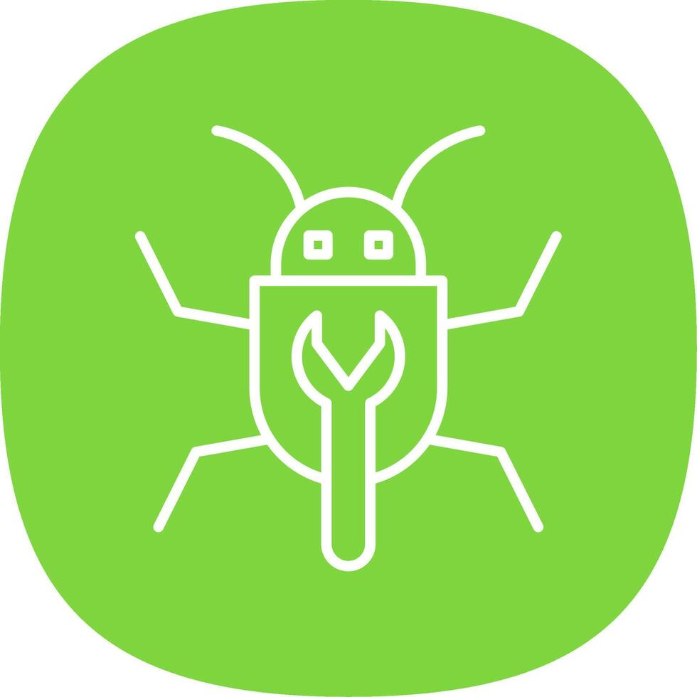 Bug Fixing Line Curve Icon Design vector