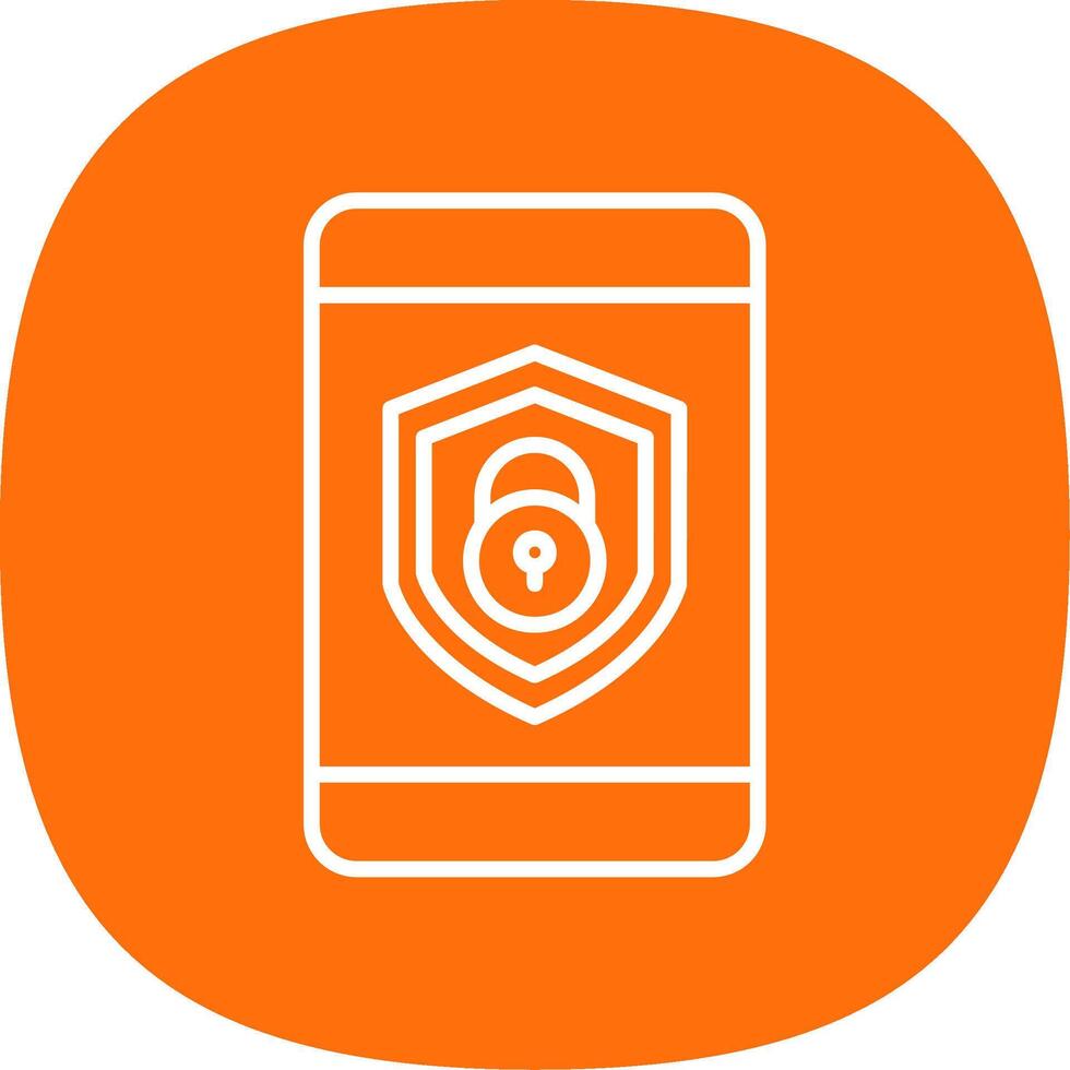 Security mobile Lock Line Curve Icon Design vector