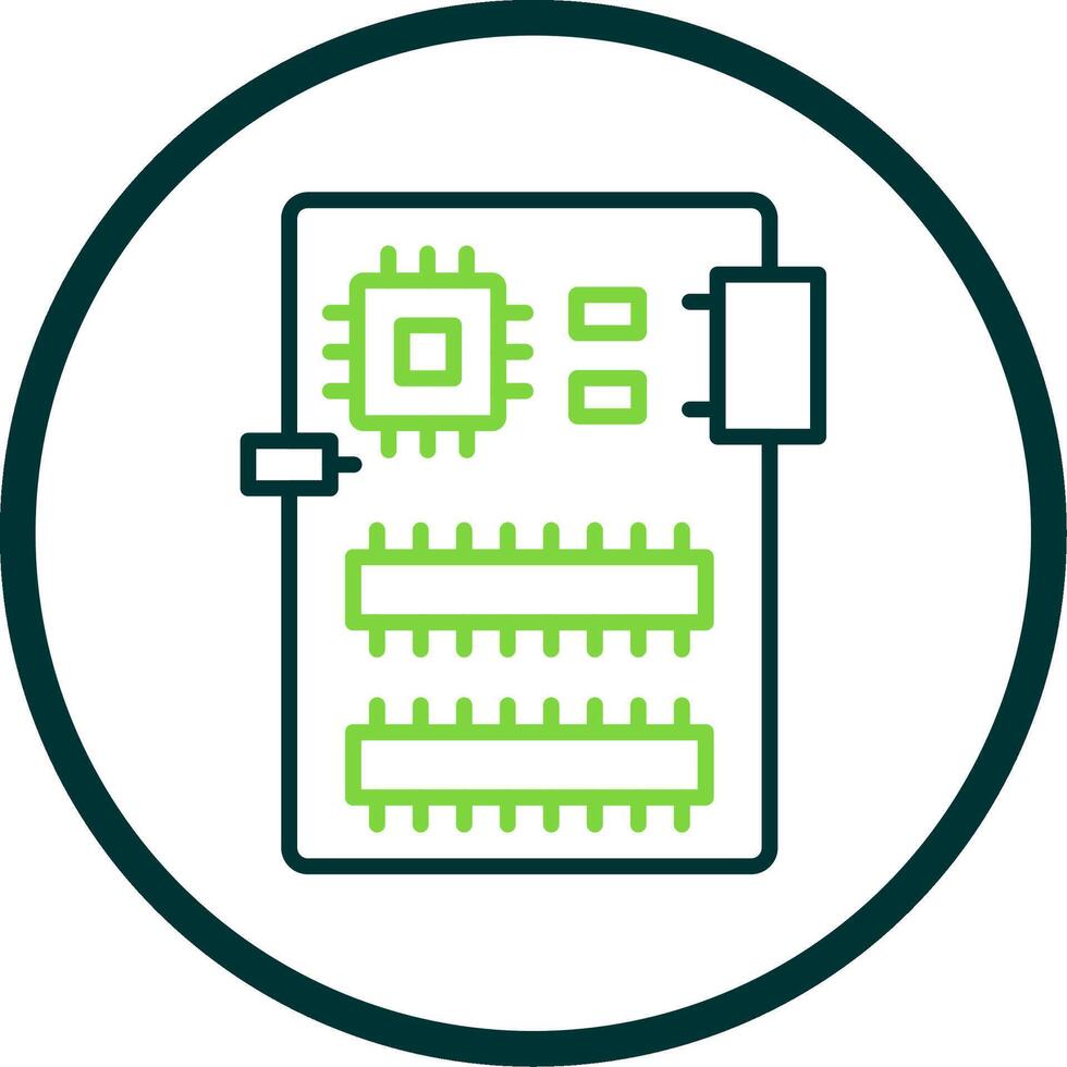 Circuit Board Line Circle Icon Design vector