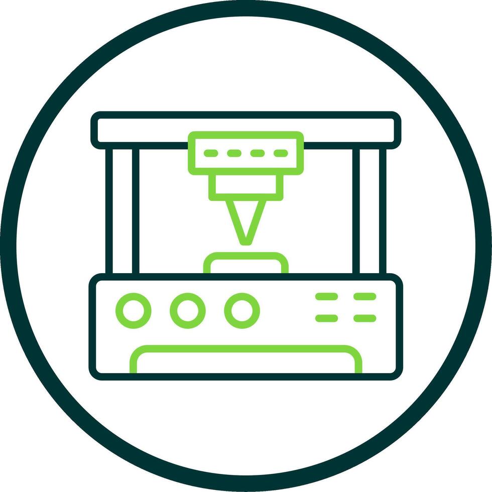 3d Printer Line Circle Icon Design vector