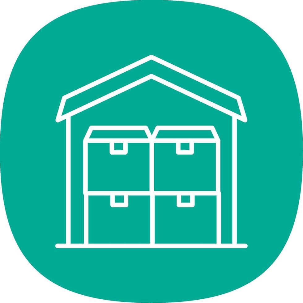 Commercial Warehouse Line Curve Icon Design vector