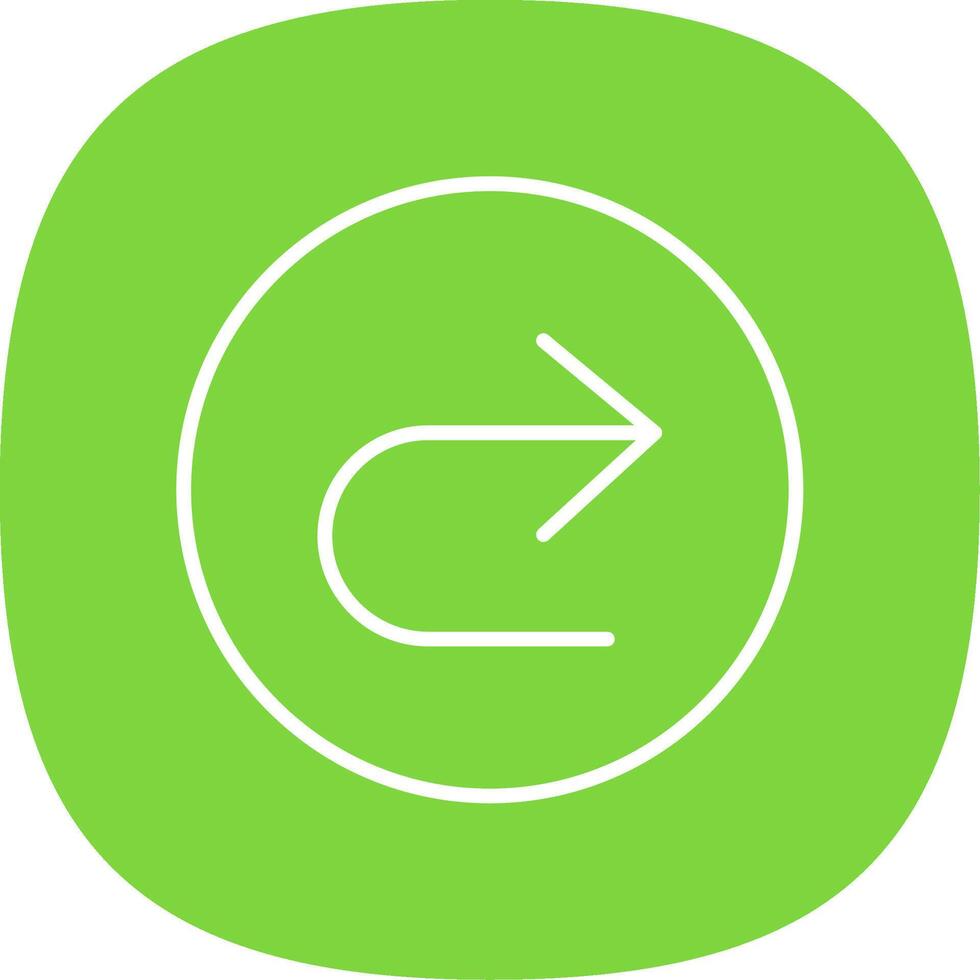 U Turn Line Curve Icon Design vector