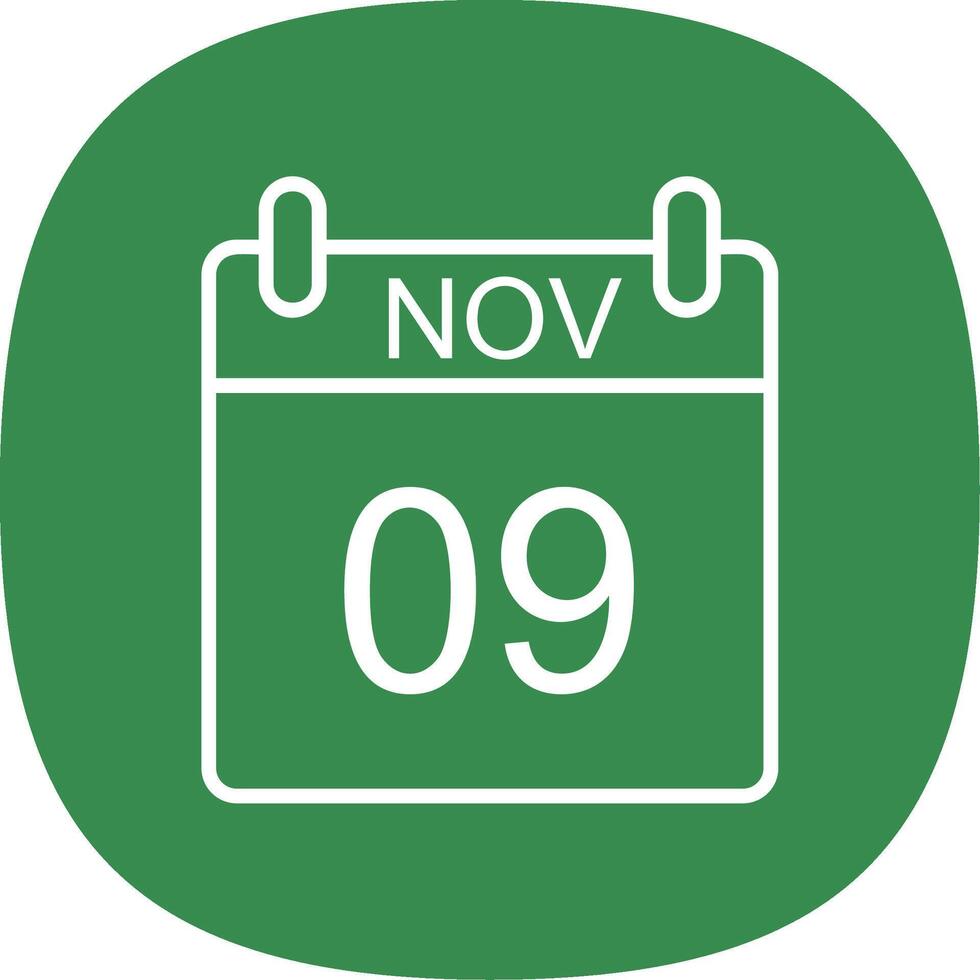 November Line Curve Icon Design vector