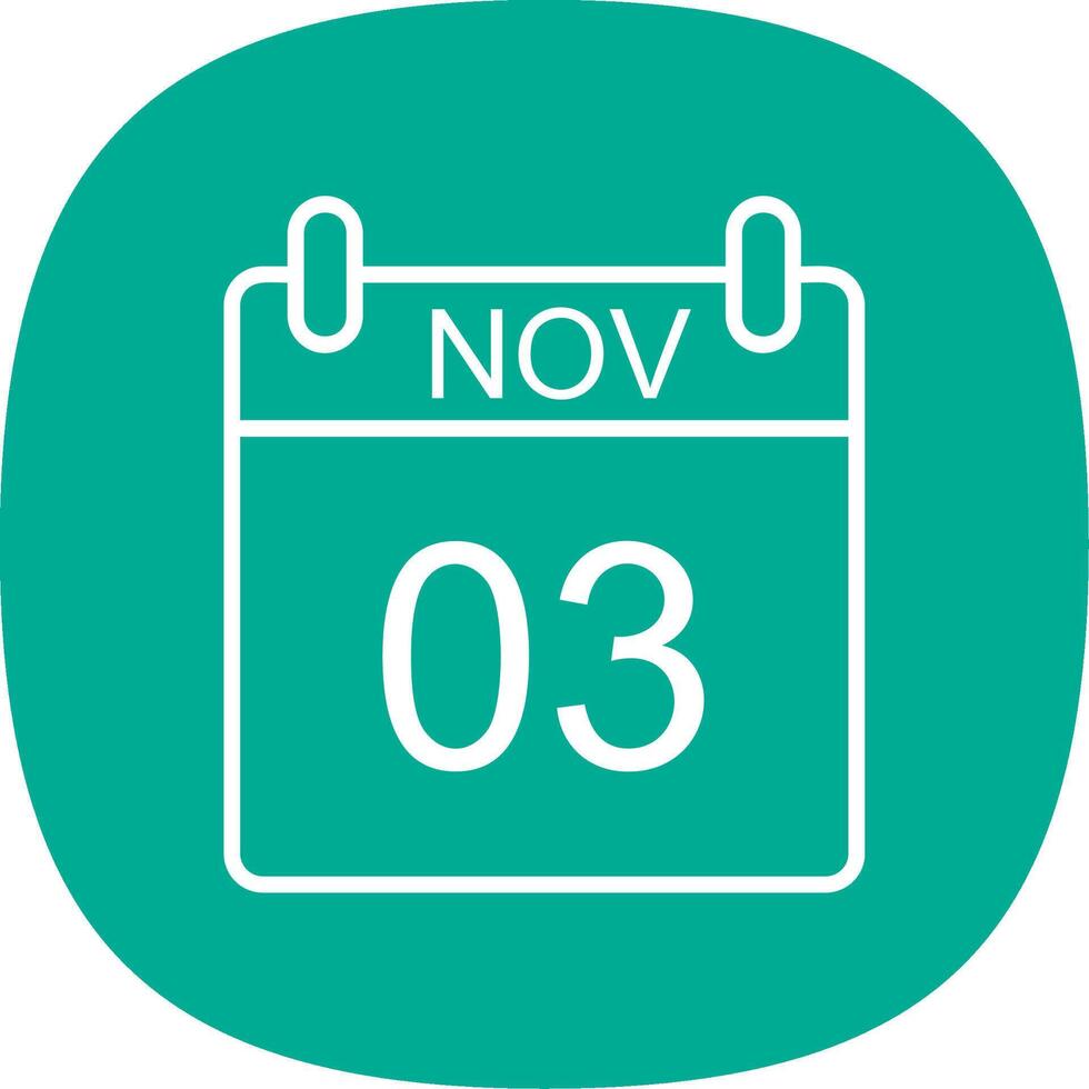 November Line Curve Icon Design vector