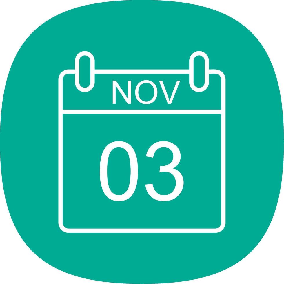 November Line Curve Icon Design vector