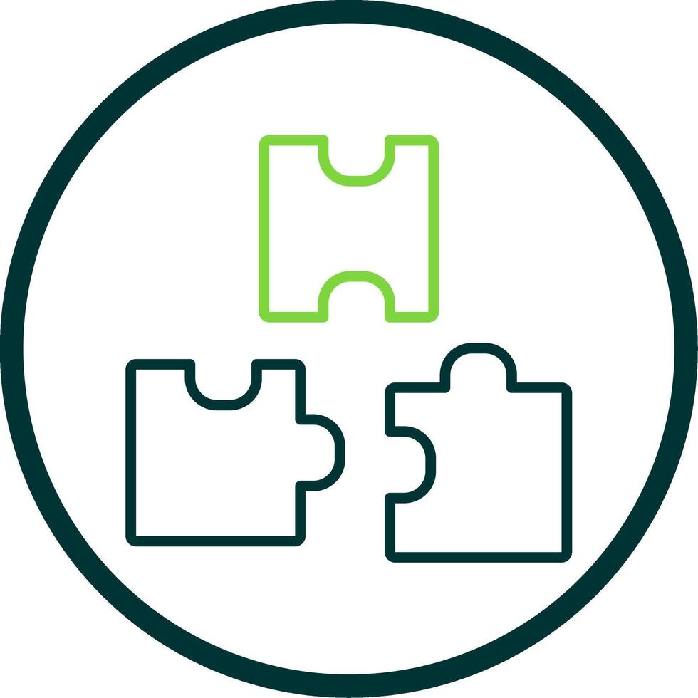 Puzzle Line Circle Icon Design vector