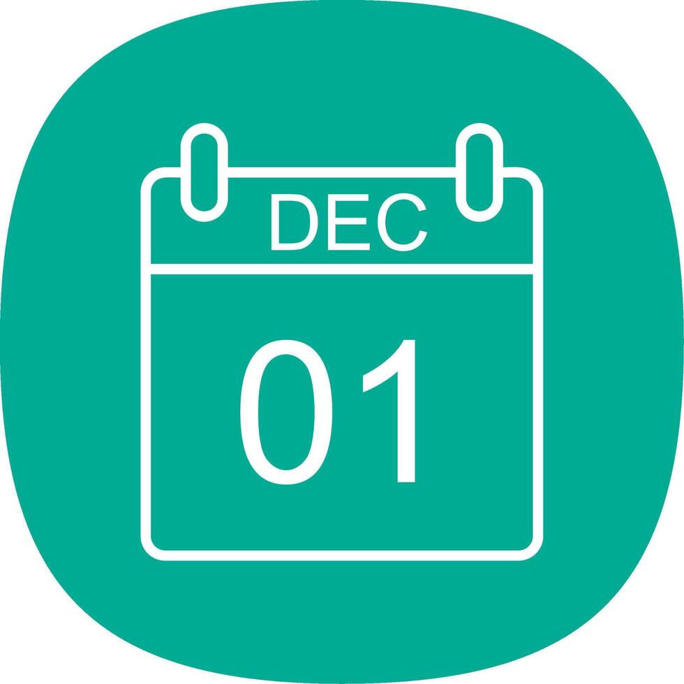 December Line Curve Icon Design vector