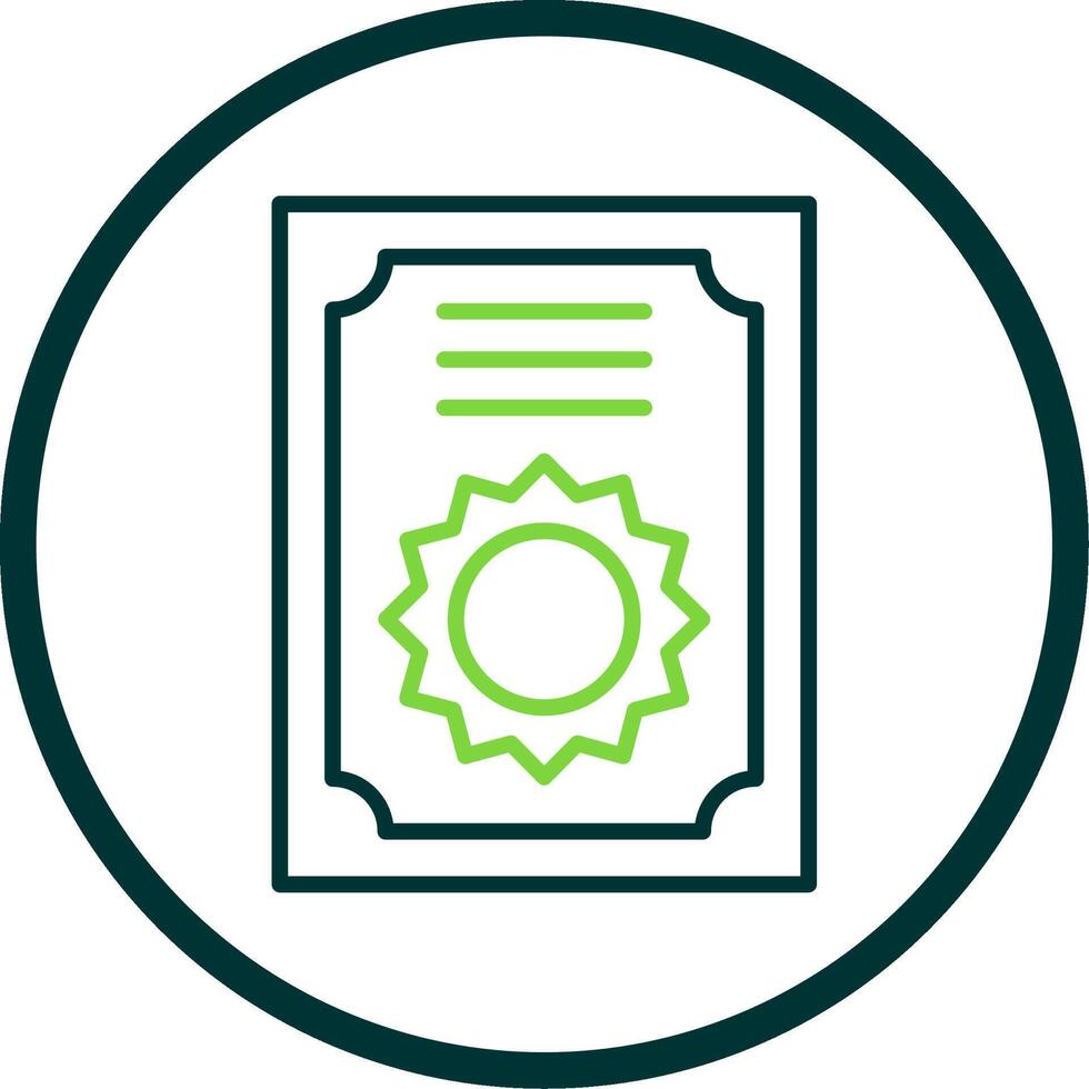 certificado línea circulo icono diseño vector