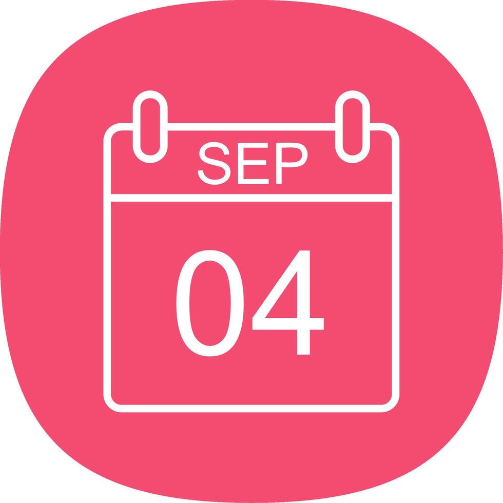 September Line Curve Icon Design vector