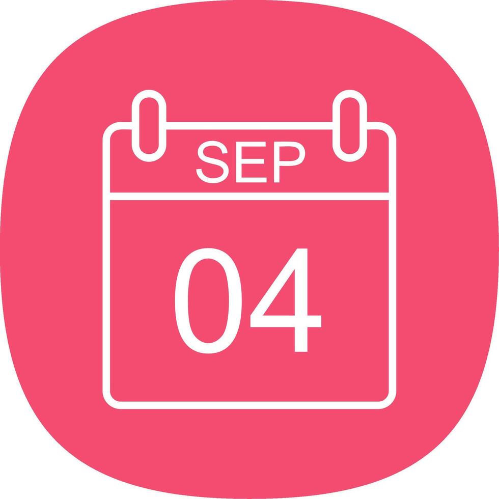 September Line Curve Icon Design vector