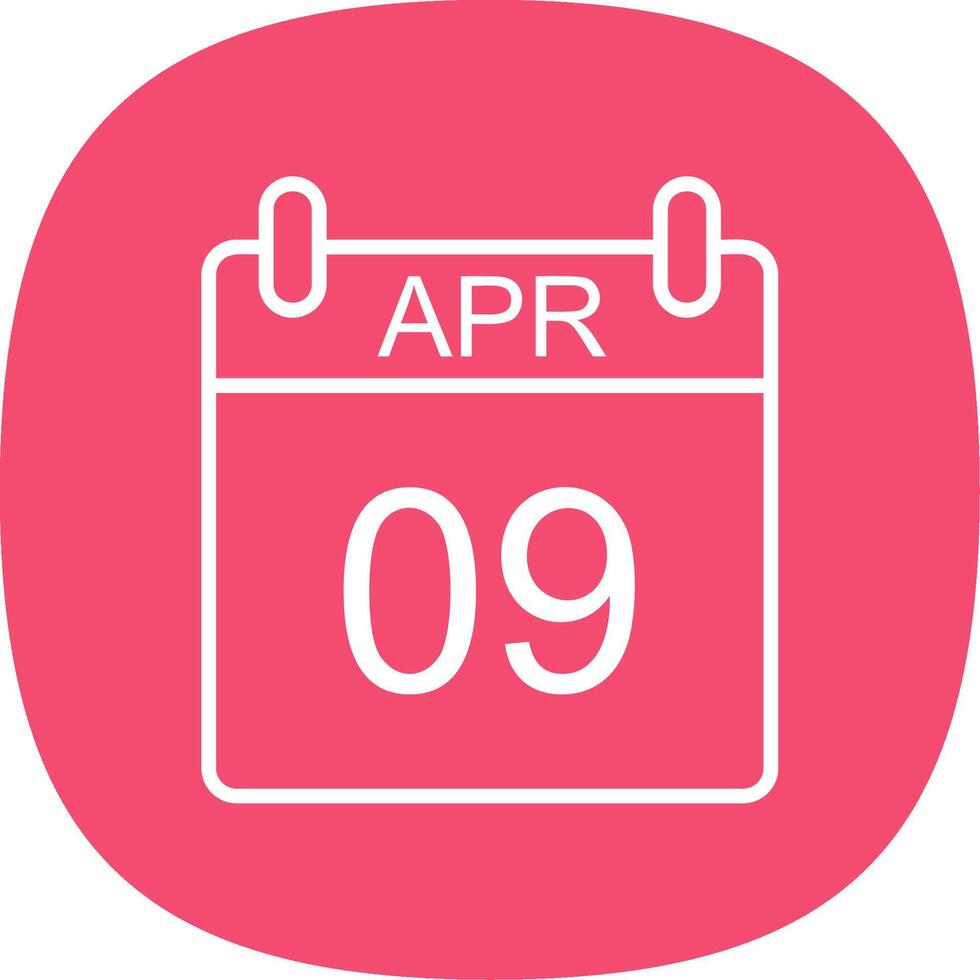 April Line Curve Icon Design vector