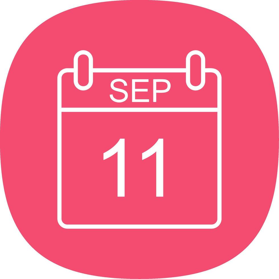 September Line Curve Icon Design vector