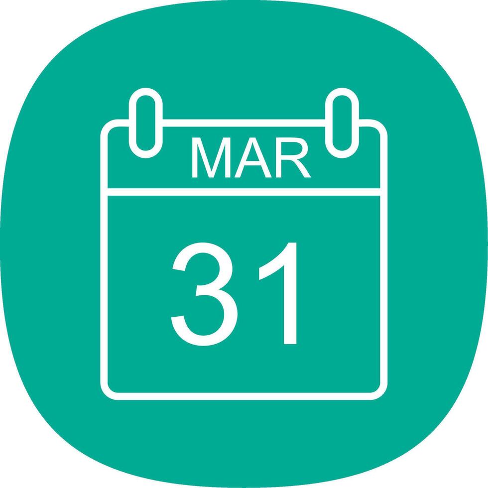 March Line Curve Icon Design vector