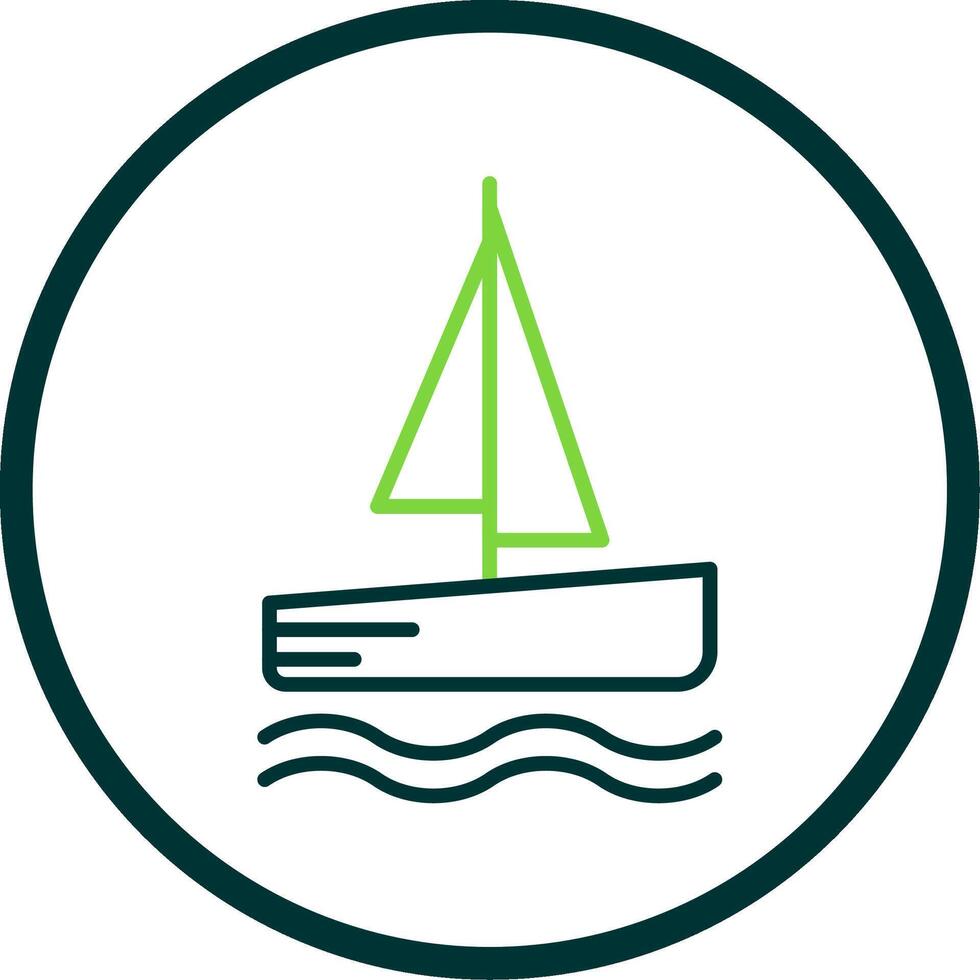 Catamaran Line Circle Icon Design vector