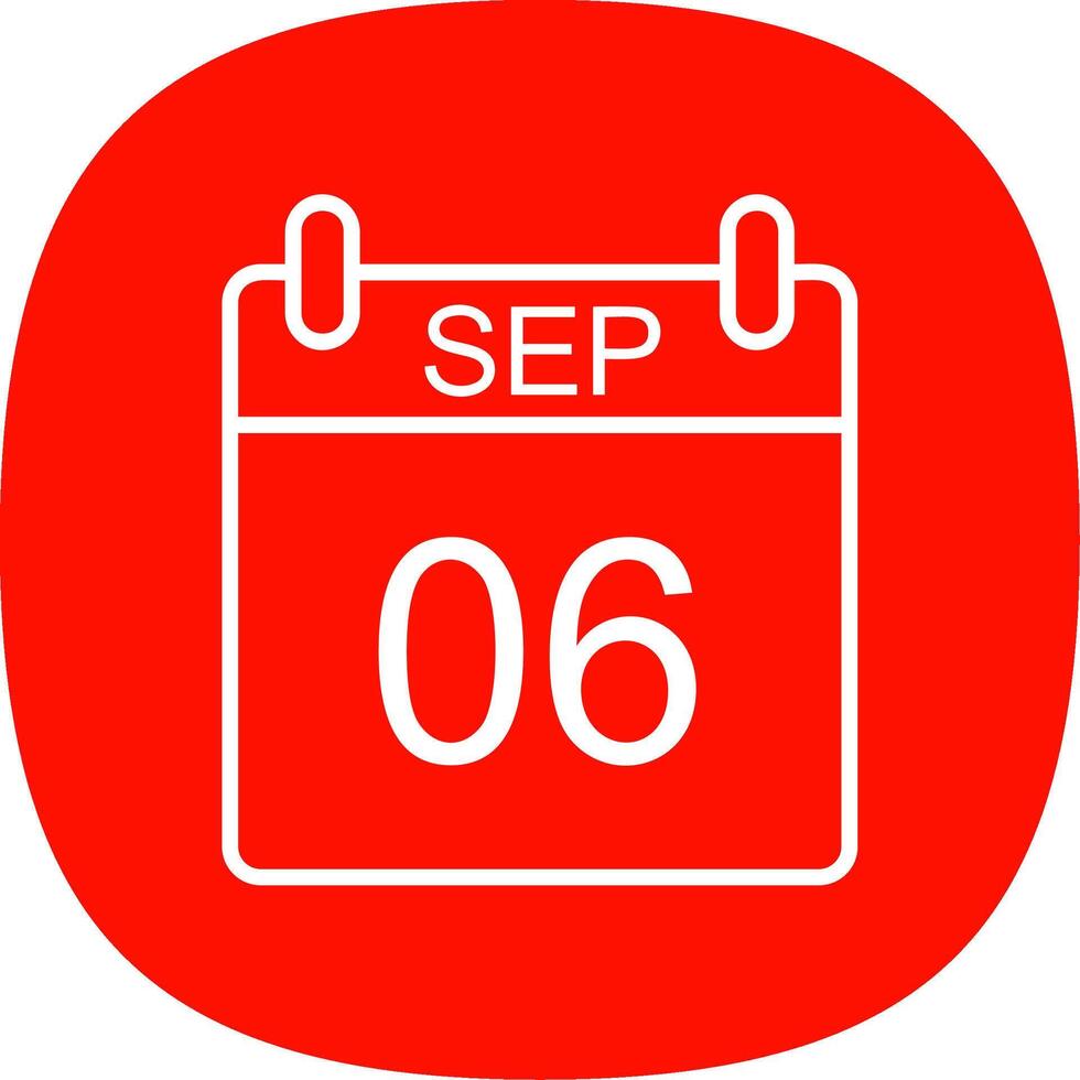 September Line Curve Icon Design vector