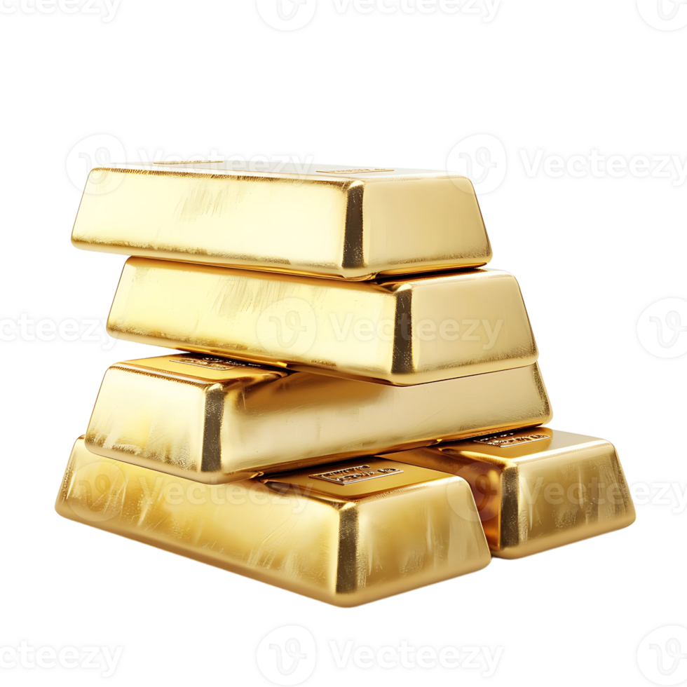 gold bar on isolated background png