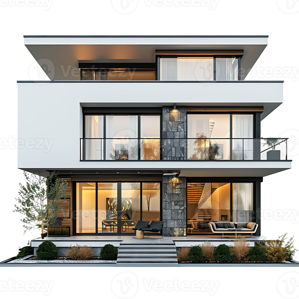 Modern bungalow on isolated background png