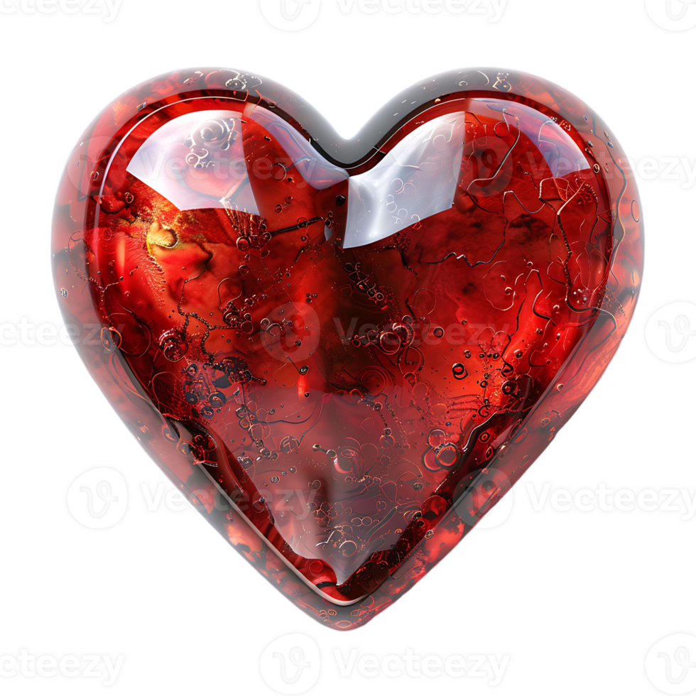 3d red heart on isolated background png