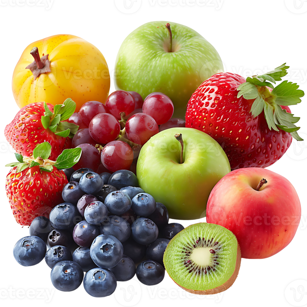 mix fruits on isolated background png
