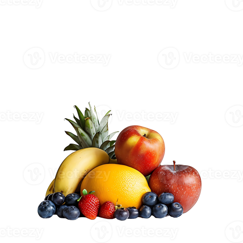mix fruits on isolated background png