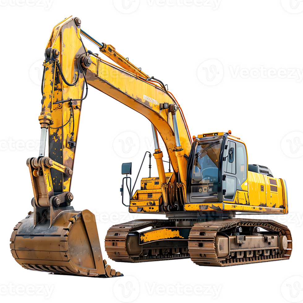 Track excavator on transparent Background png