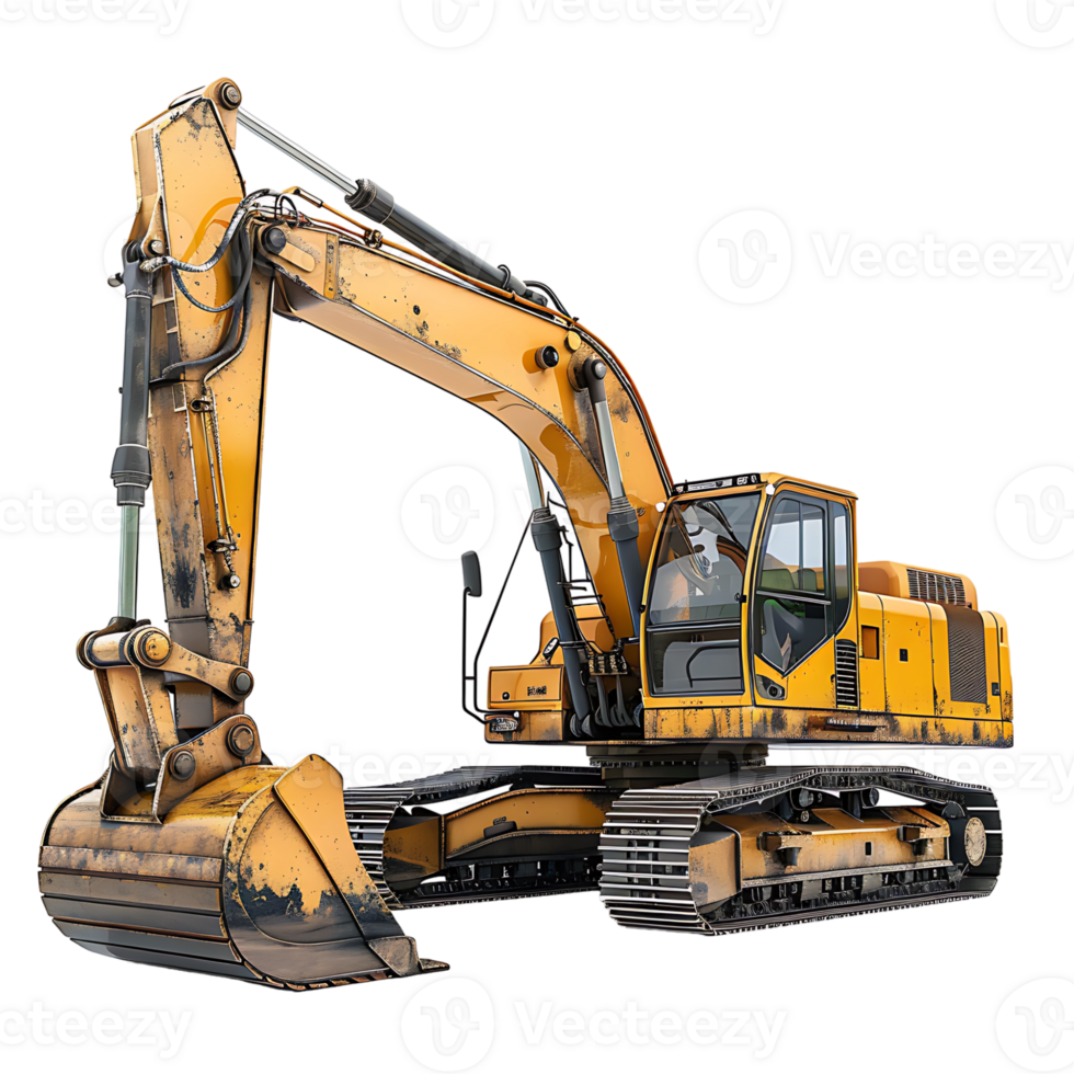 Track excavator on transparent Background png