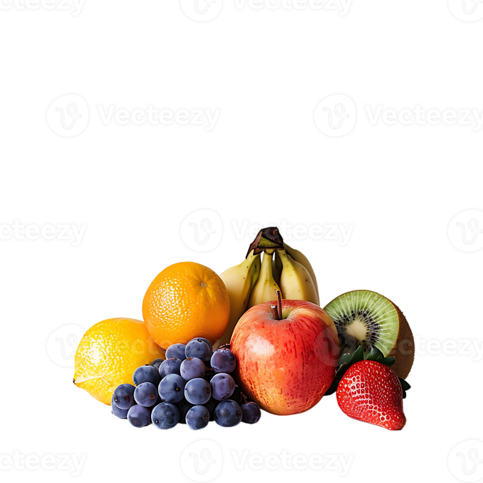 mix fruits on isolated background png