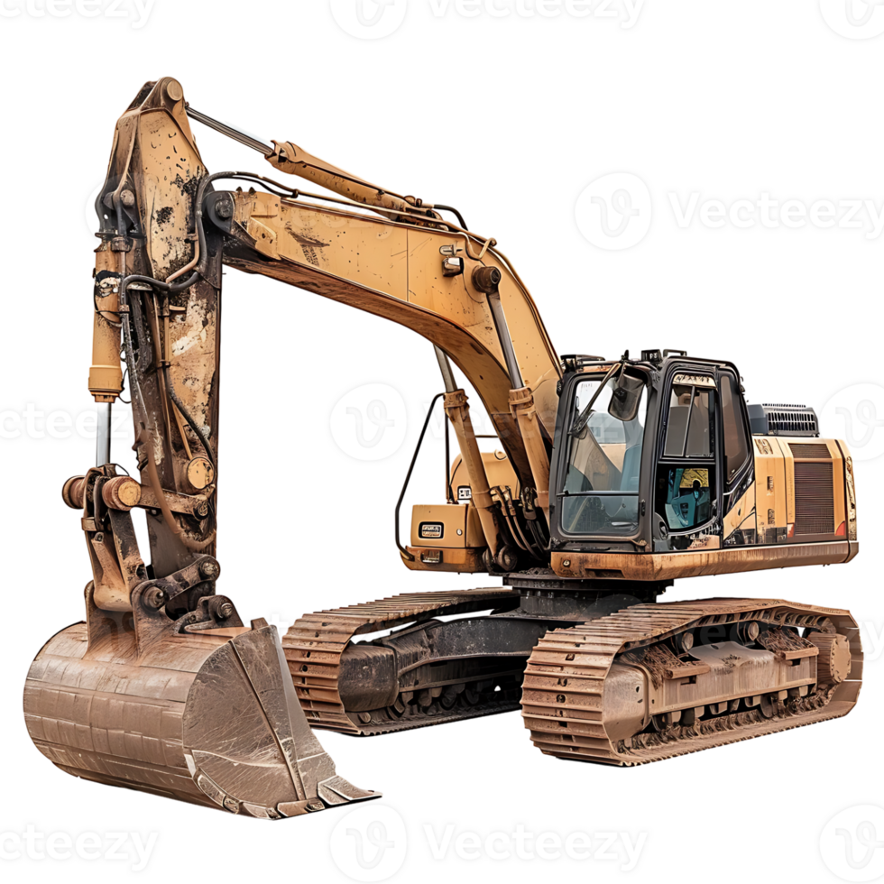 Track excavator on transparent Background png