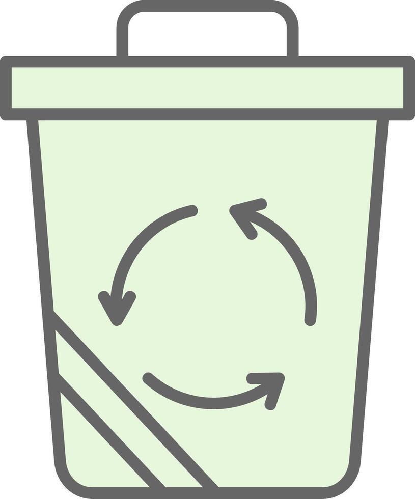 Recycle Bin Fillay Icon Design vector