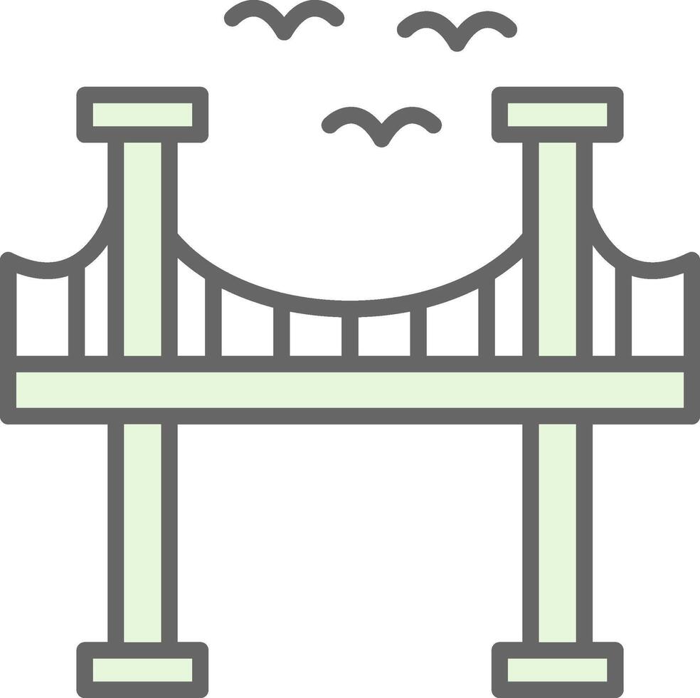 Bridge Fillay Icon Design vector