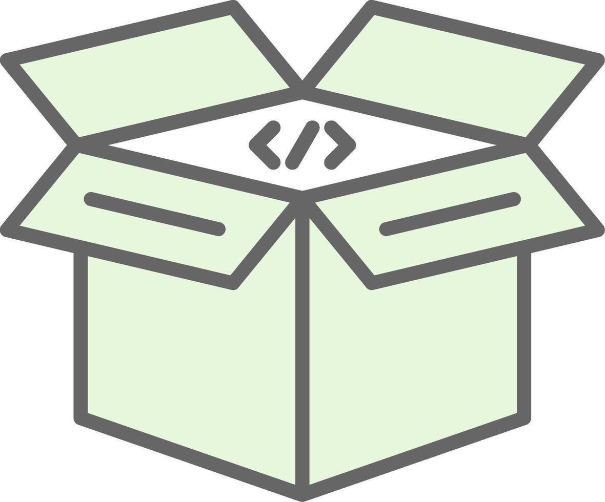 Open Box Fillay Icon Design vector