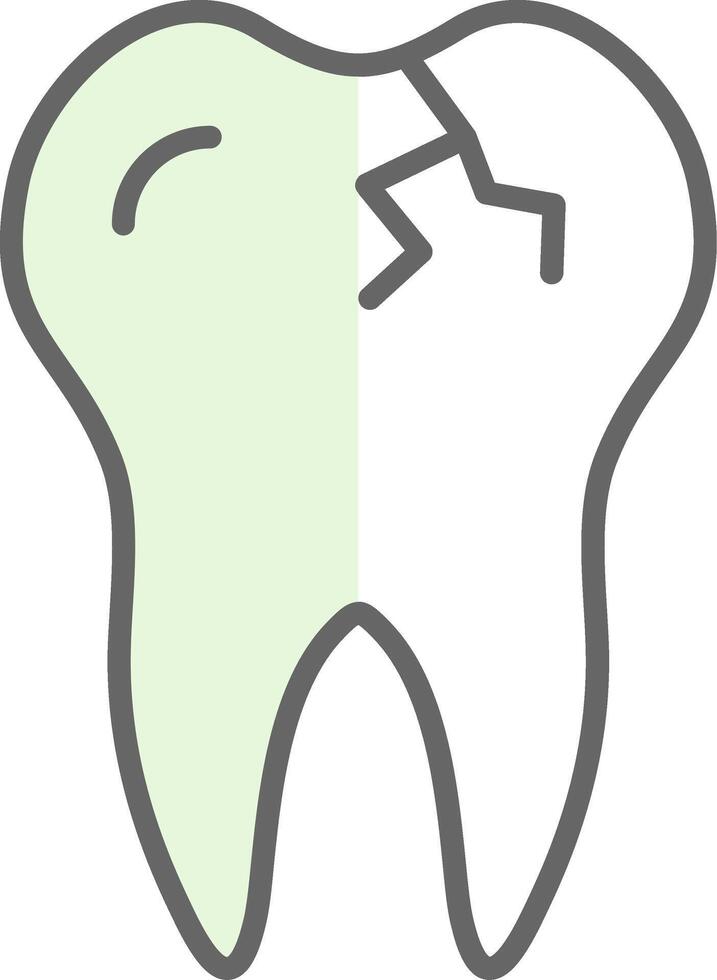 Broken Tooth Fillay Icon Design vector