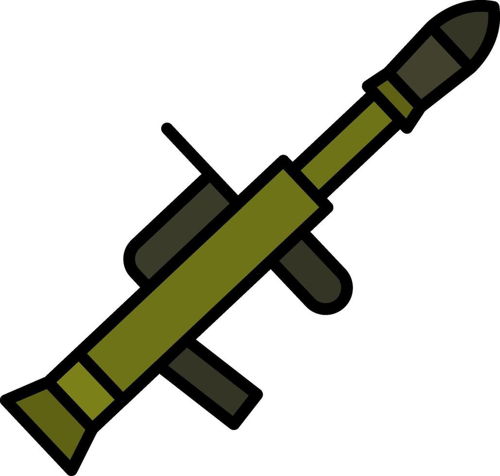 Gun Line Filled Icon vector
