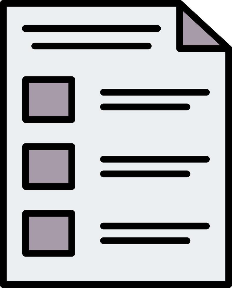 Document Line Filled Icon vector