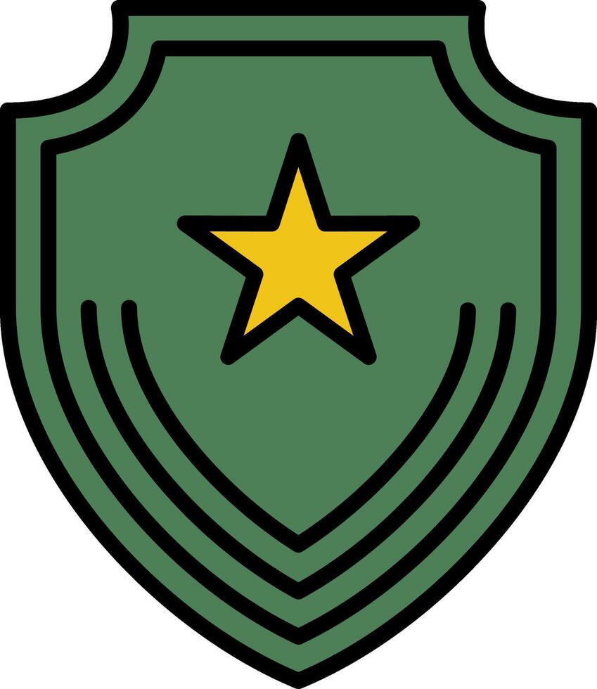 icono lleno de línea de insignia vector