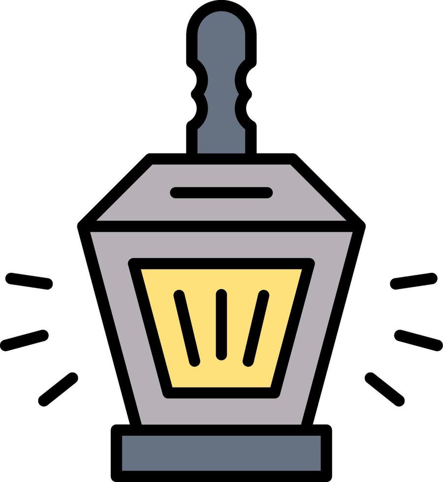 Street Light Line Filled Icon vector