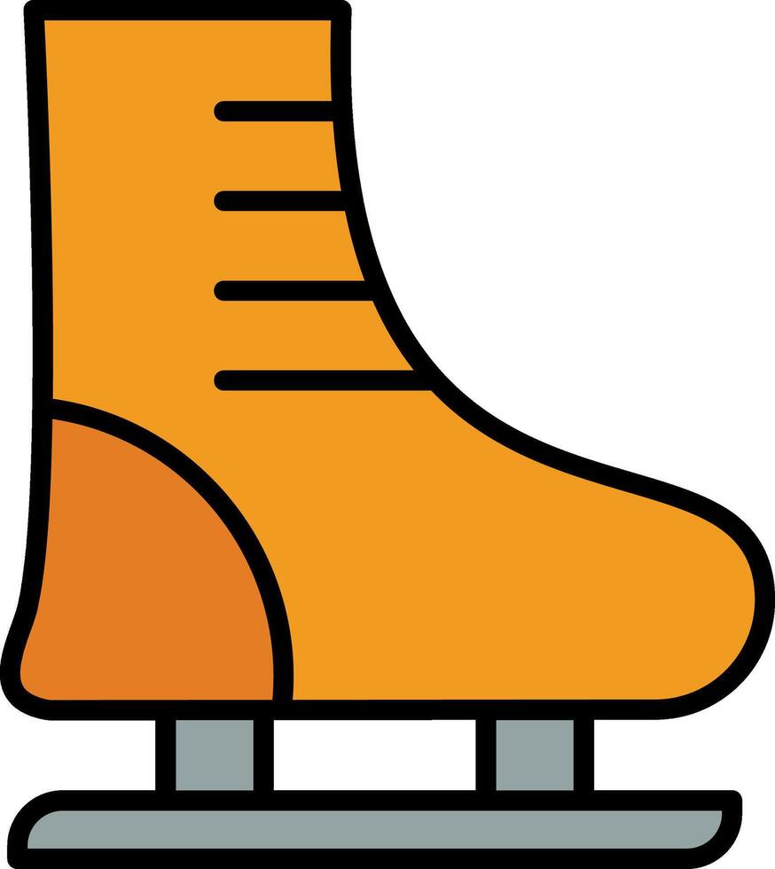 Ice Skating Line Filled Icon vector