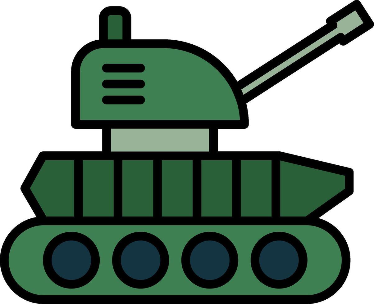 Tank Line Filled Icon vector