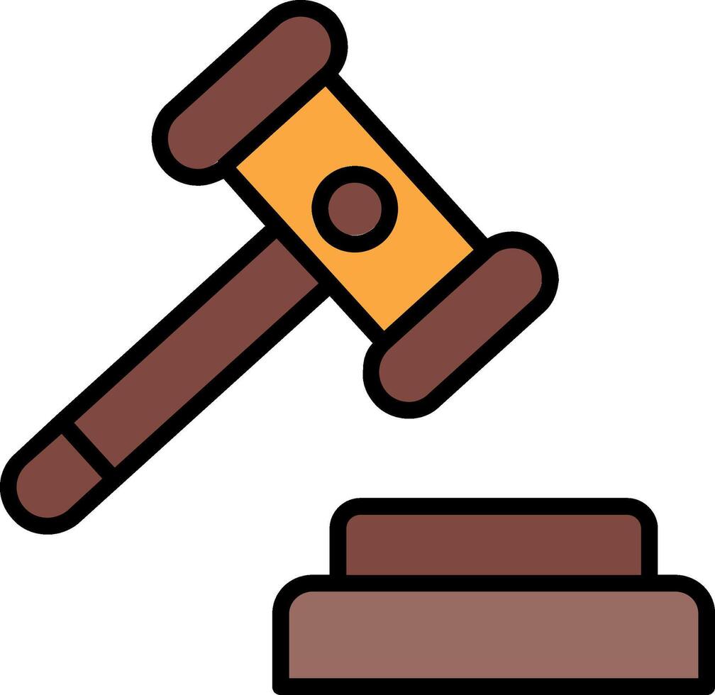 Auction Line Filled Icon vector