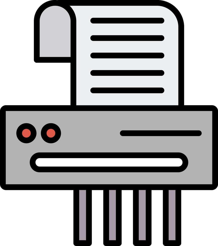 Shredder Line Filled Icon vector