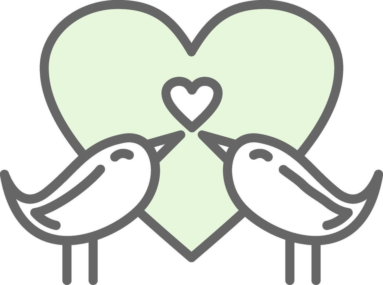 Love Birds Fillay Icon Design vector