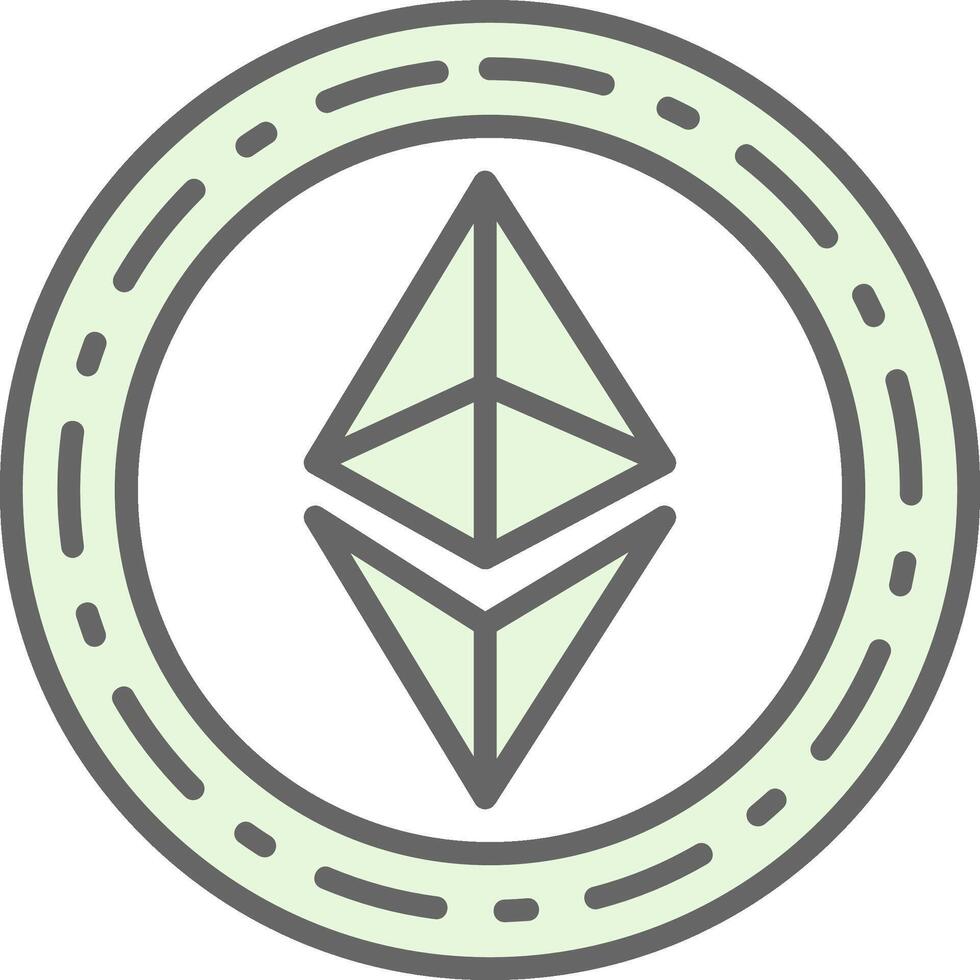 ethereum moneda relleno icono diseño vector