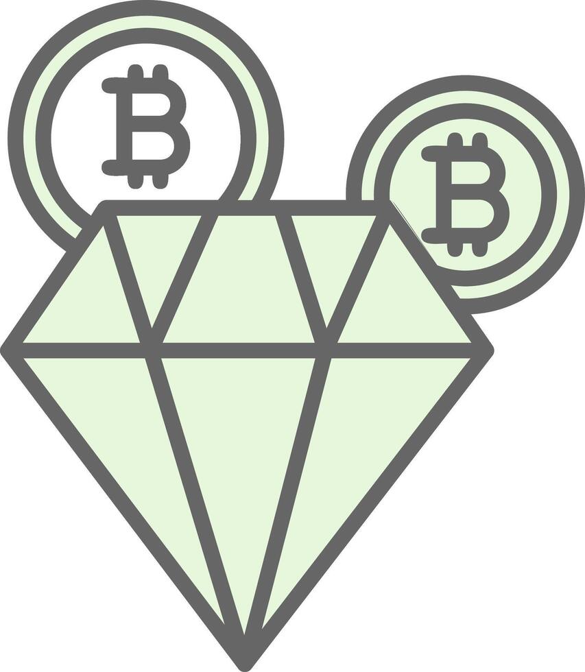 Bitcoin Diamond Fillay Icon Design vector