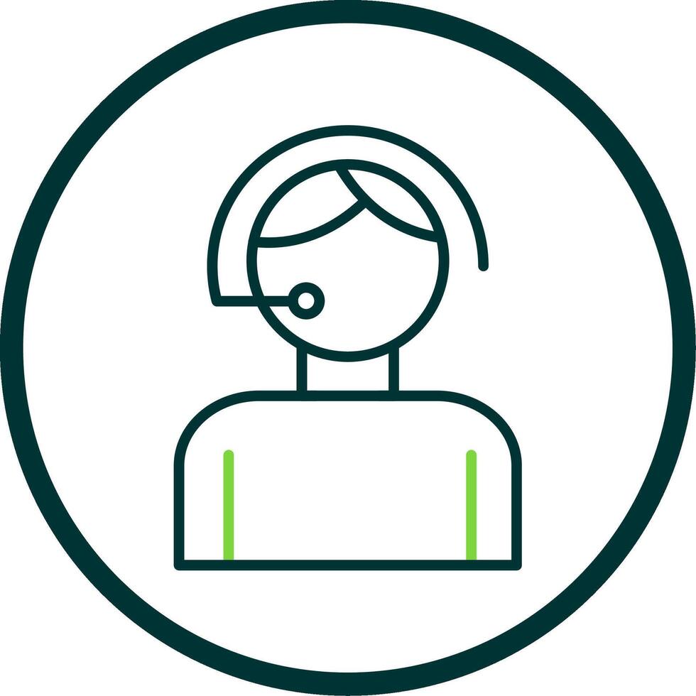 Call Center Agent Line Circle Icon Design vector
