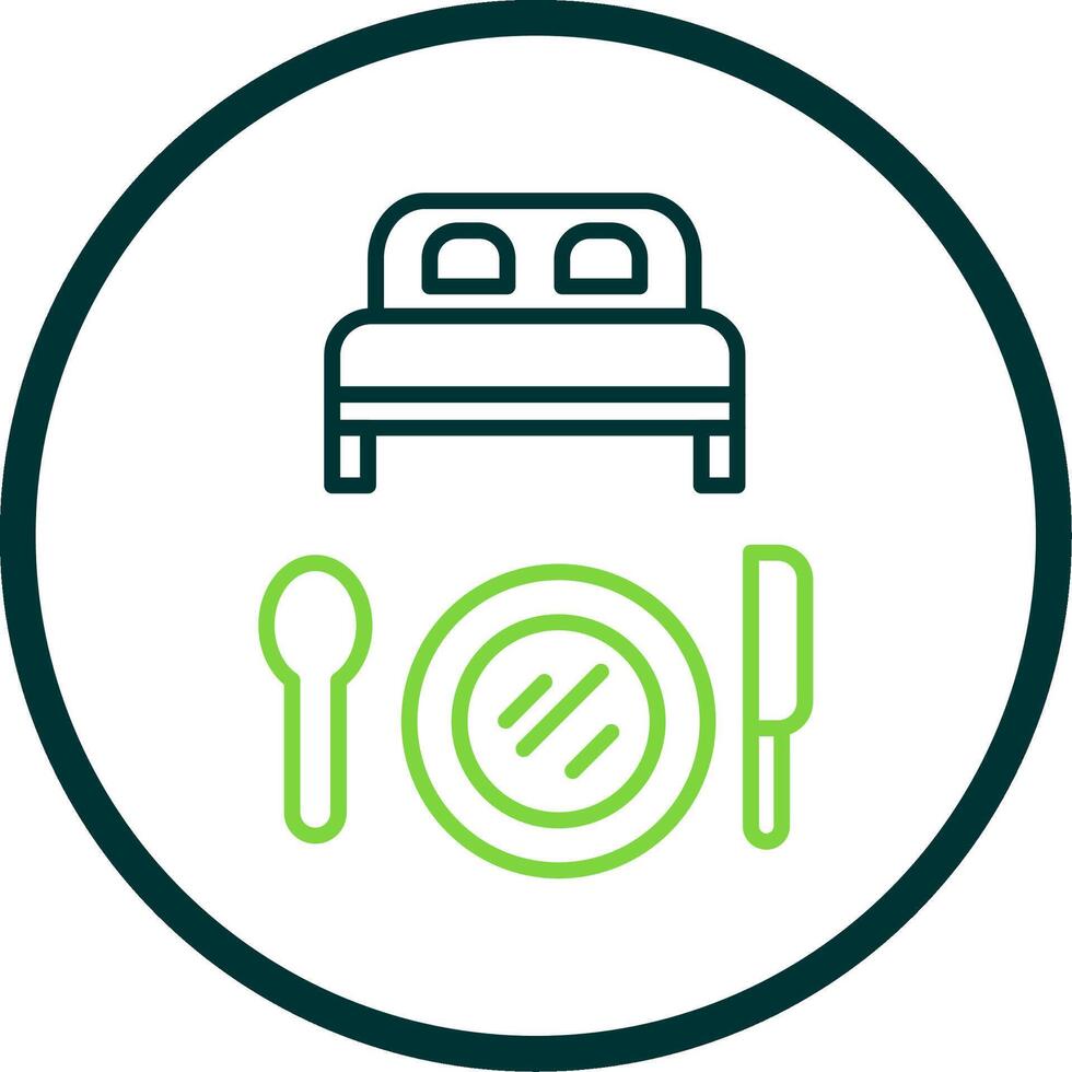 Bed And Breakfast Line Circle Icon Design vector