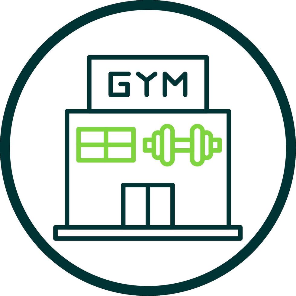 Gym Line Circle Icon Design vector