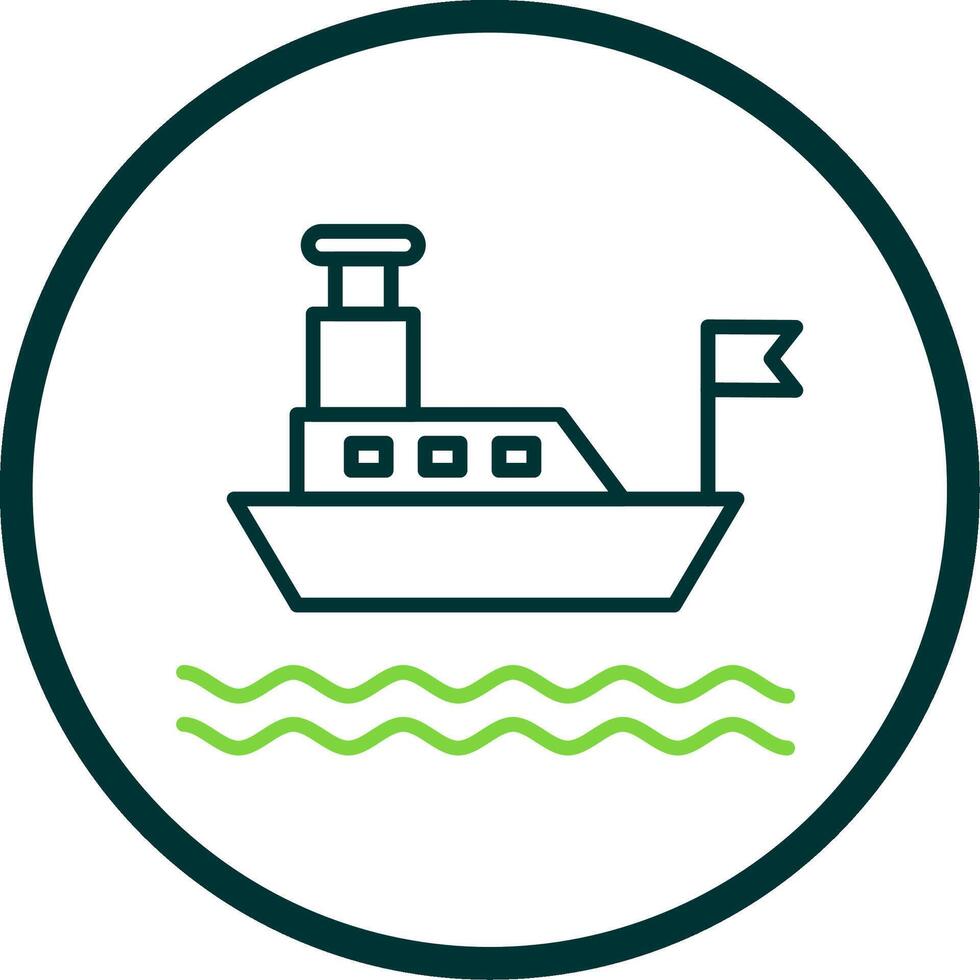 Ferry Line Circle Icon Design vector