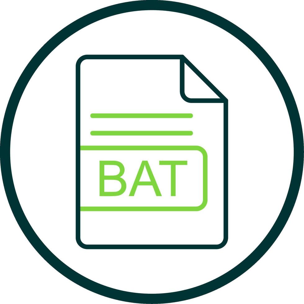 BAT File Format Line Circle Icon Design vector