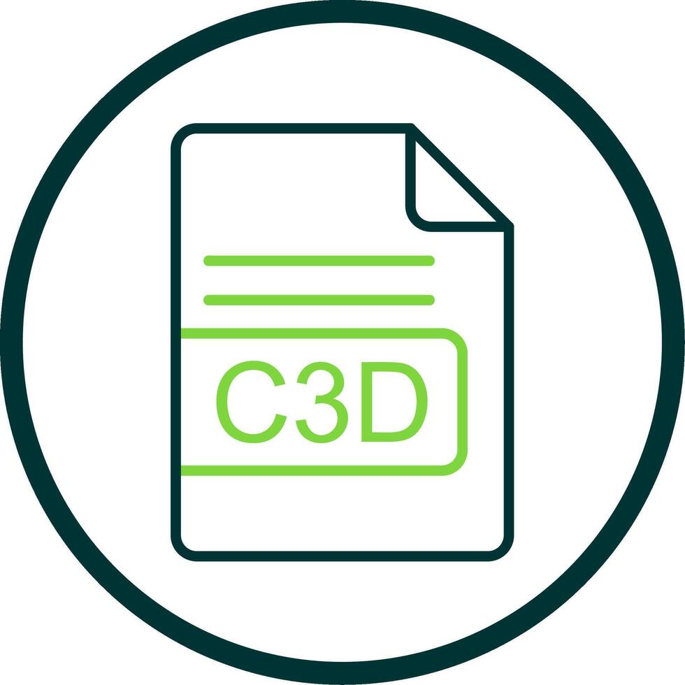 C3D File Format Line Circle Icon Design vector